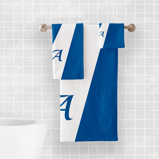 Navy blanc moderne élégant chic audacieux monogram (Créateur téléchargé)