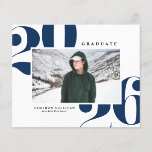 Navy Blue 2025 Audacieux Typographie Photo Graduat