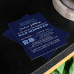 Navy Blue Bar Mitzvah Invitation avec nom Logo<br><div class="desc">Ces invitations chic décontractées sont parfaites pour toute célébration Bar Mitzvah. Chaque ligne de texte est entièrement personnalisable pour dire ce que vous voulez!</div>