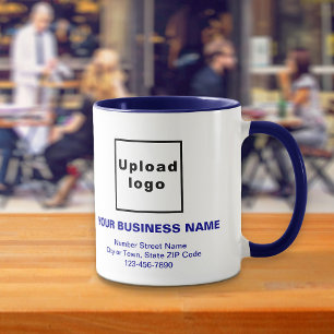 Navy Blue Business Marques Textes sur Combo Mug