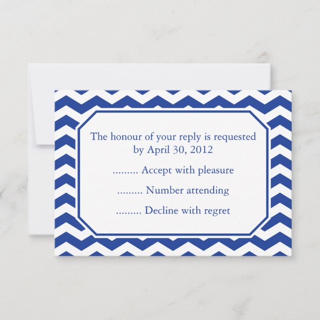 Navy Blue Event Reply, RSVP ou cartes de réponse (Devant)
