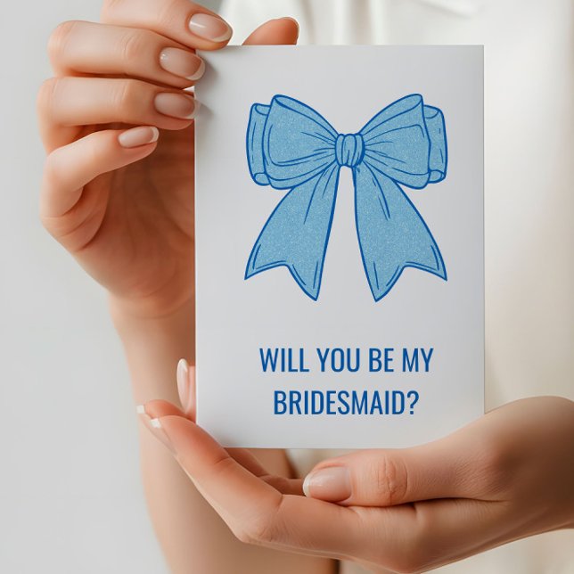 Navy + Blue Faux Glitter Wedding Party Proposal (Créateur téléchargé)