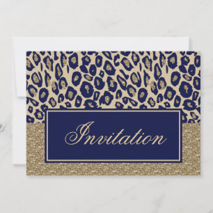 Navy Blue Gold Chic Corporate Party Invitation