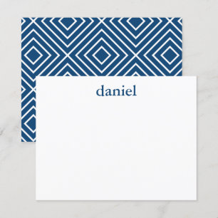 Navy Blue Modern Bar Mitzvah Carte de remerciement