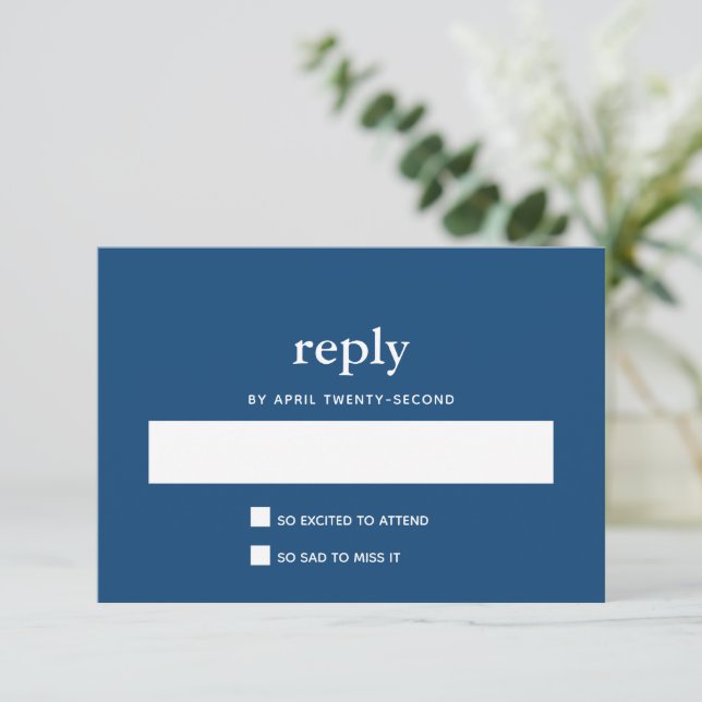 Navy Blue Modern Bar Mitzvah II Carte Postale Répo (Debout devant)