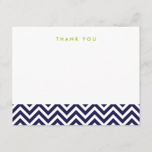 Navy Blue Simple Chevron Merci Cartes de notes
