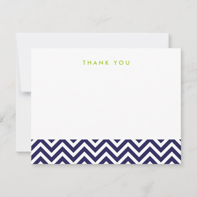 Navy Blue Simple Chevron Merci Cartes de notes (Devant)