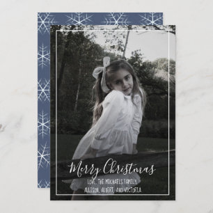 Navy Blue Snowflacon Christmas Carte photo 1 Photo