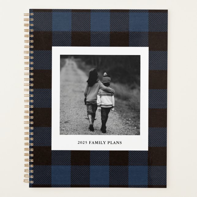 Navy Buffalo Plaid and Photo (Devant)