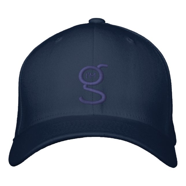 Navy FlexFit Casquette avec logo bleu brodé (Devant)