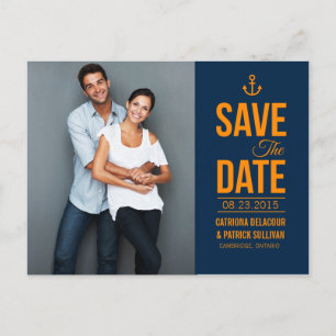 NAVY & MUSTARD NAUTICAL ENREGISTRER LA DATE CARTE