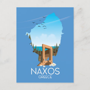 Naxos Carte poster de voyage grec.