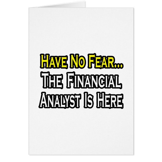 N'Ayez Pas Peur, L'Analyste Financier Est Ici (Devant)