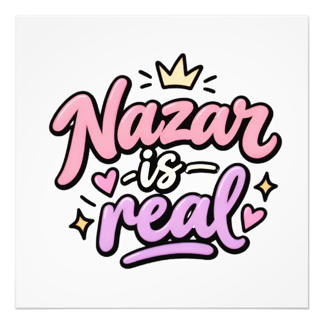 Nazar est un véritable poster de typographie rose  (Devant)