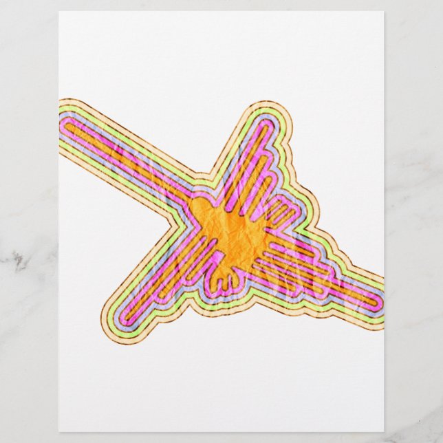 Nazca Lignes Colibri Avec Effet Papier Rincé (Devant)
