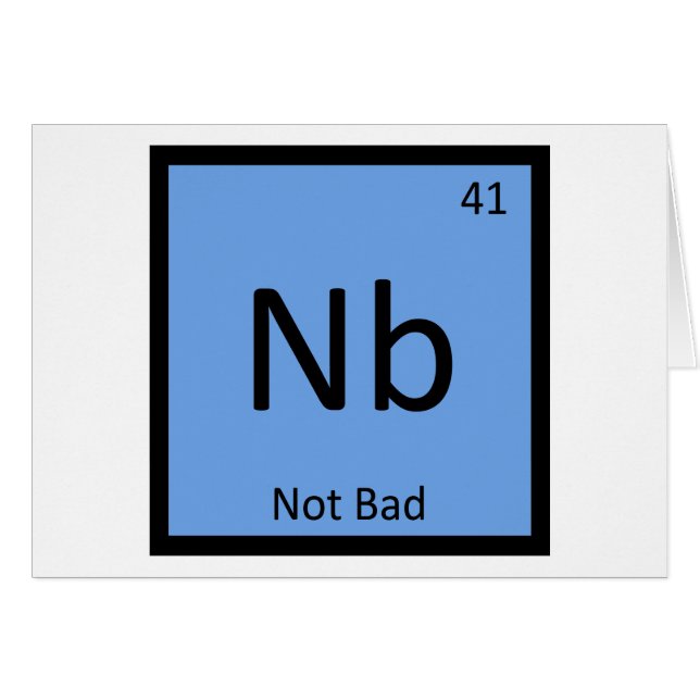 Nb - Pas mauvais symbole de tableau périodique de  (Devant horizontal)