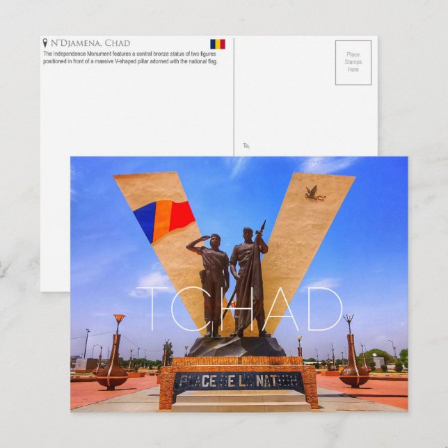 N'djamena, Tchad Carte Postale de Voyage (Devant / Derrière)