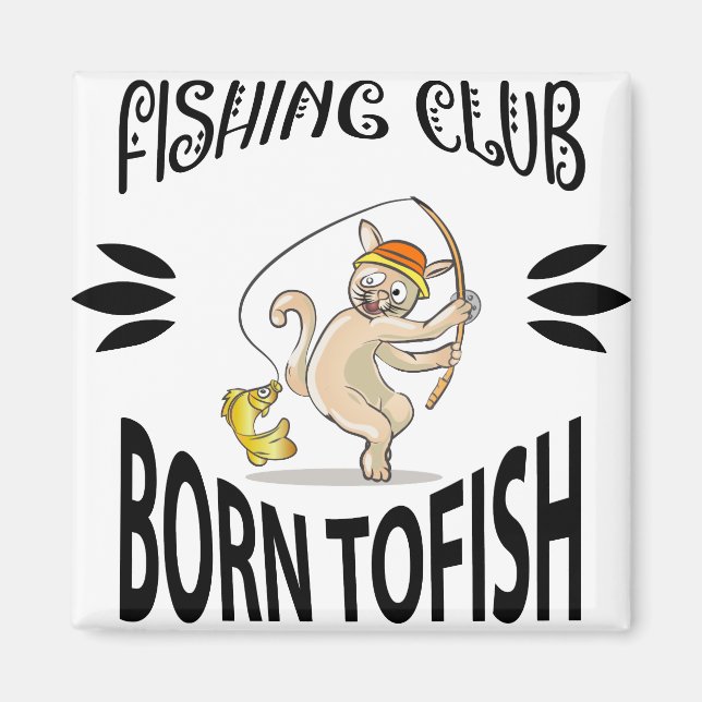 Né à Fish Fishing Club Sign Magnet (Devant)