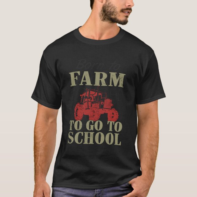Né À La Ferme Obligée D'Aller À L'École Sweat - sh (Devant)