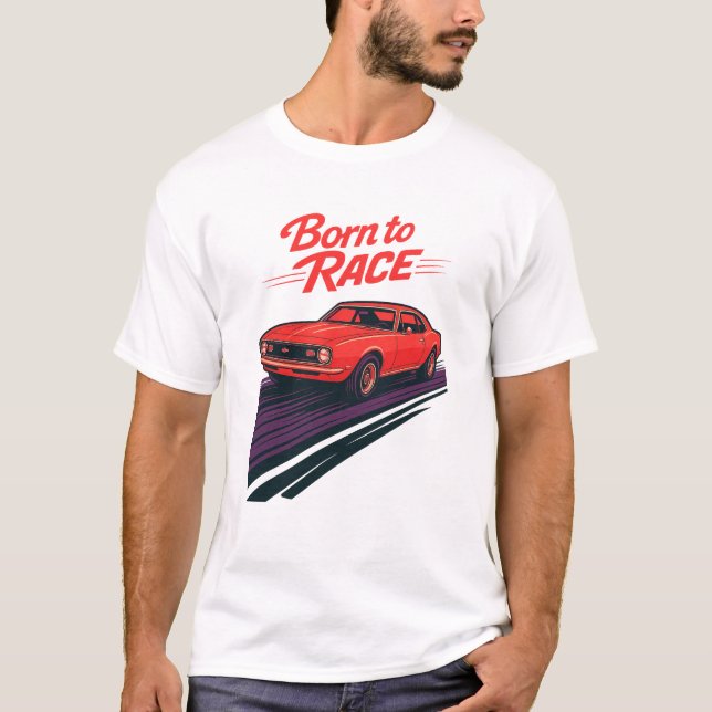 Né à Race 1967 Chevrolet Camaro T-Shirt (Devant)