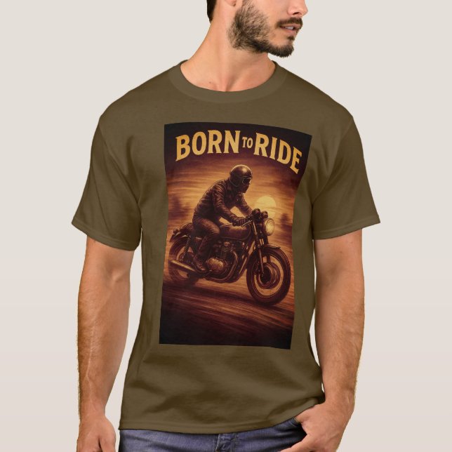 Né à Ride - T-shirt moto Vintage (Devant)