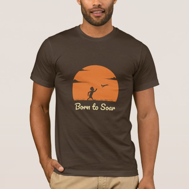 Né à Soar - Inspirational Retro Sunset T-Shirt (Devant)
