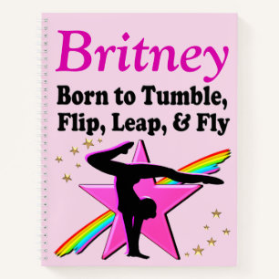 NÉ À TUMBLE GYMNAST CARNET PERSONNALISÉ
