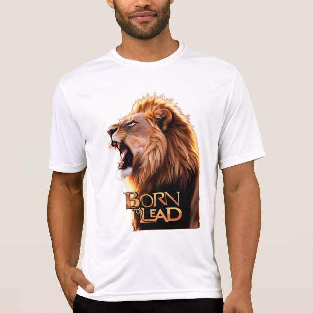 "Né au plomb - T-shirt homme tête lion rugissant" (Devant)