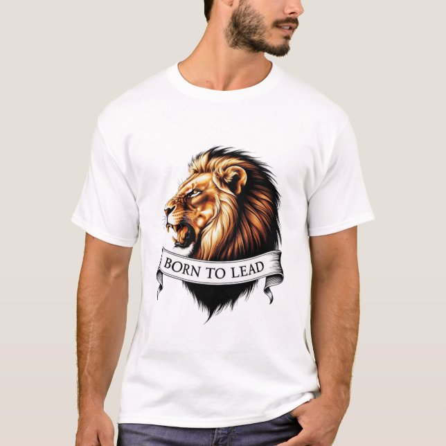 "Né au plomb - T-shirt tête de lion rugissant" (Devant)