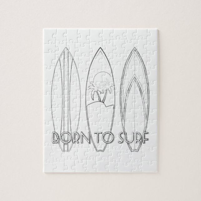 Né Au Surf Puzzle Coloriage Adulte (Vertical)