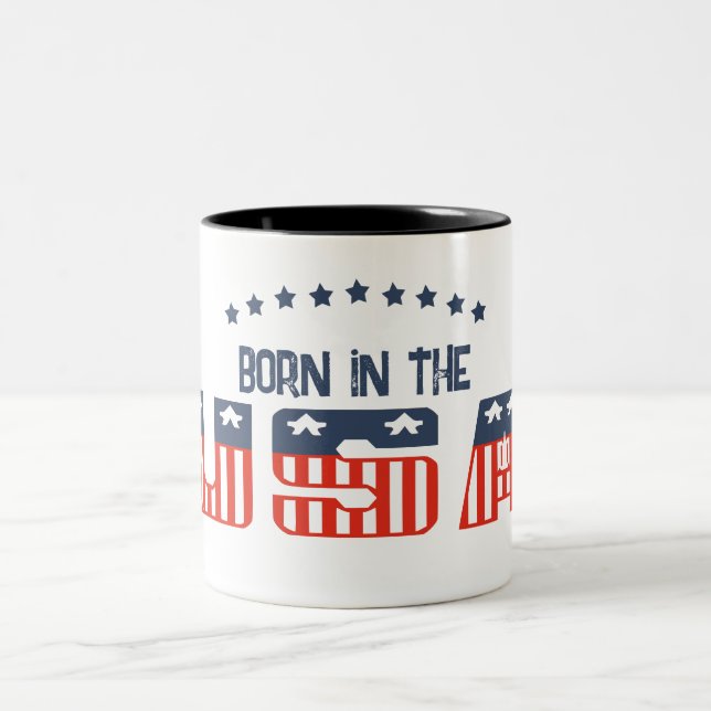 Né aux USA Patriotic Mug (Centre)