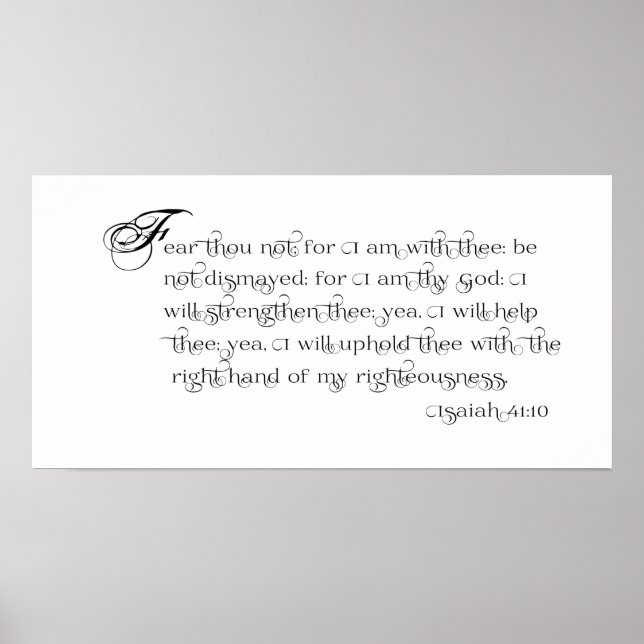 Ne crains pas - Ésaïe 41:10 Poster de typographie (Devant)