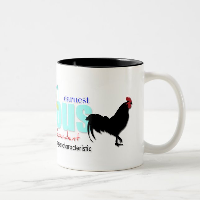 Né dans l'année de Rooster Personnalité Traits Mug (Droit)