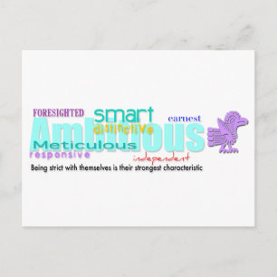 Né dans Rooster Année Personnalité Carte postale 2