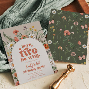 Né Deux Être Wild Invitation Fleur sauvage