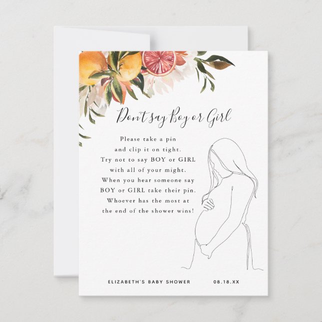 Ne dis pas garçon ou fille | Jeu Baby shower (Devant)