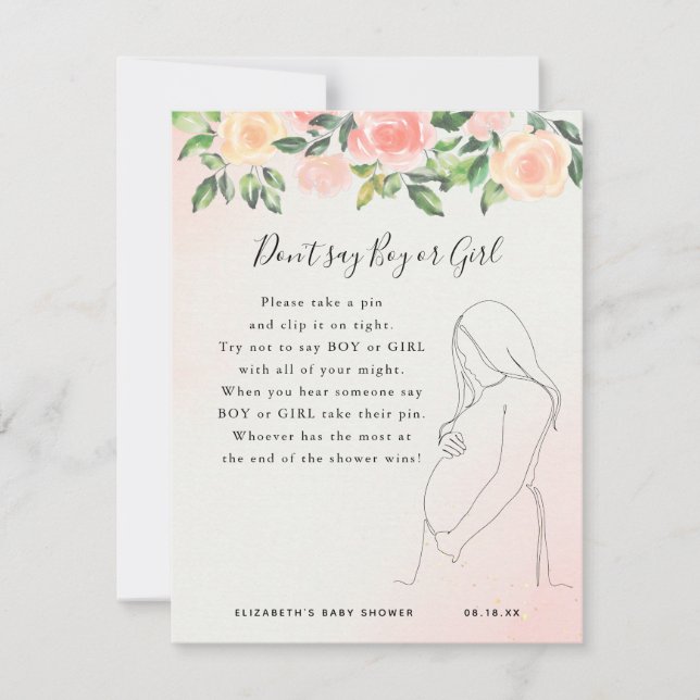 Ne dites pas garçon ou fille | Jeu de Baby Shower (Devant)