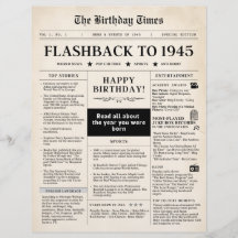 Né en 1945 Faux journal sepia