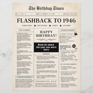 Né en 1946 Journal fictif sépia