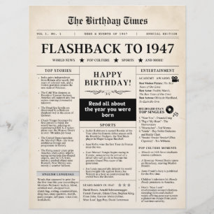 Né en 1947 Journal fictif sépia