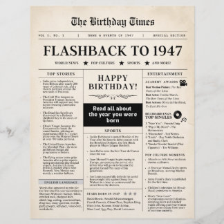 Né en 1947 Journal fictif sépia