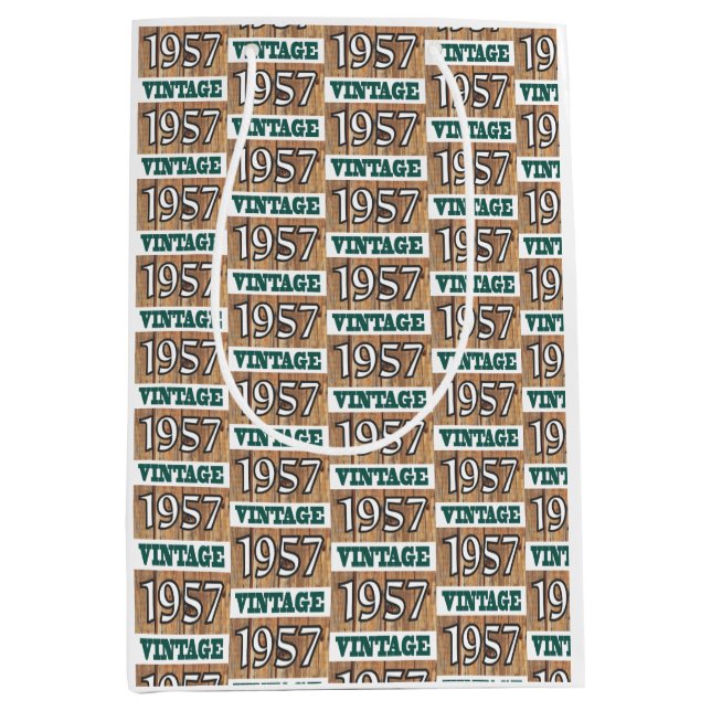 Né en 1957 sac cadeau moyen (Devant)