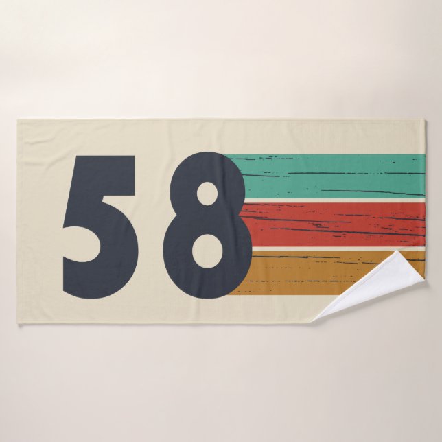 né en 1958 anniversaire vintage (Serviette de bain)