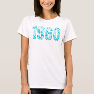 Né en 1960 T-Shirt rétro bleu et blanc pour fête d