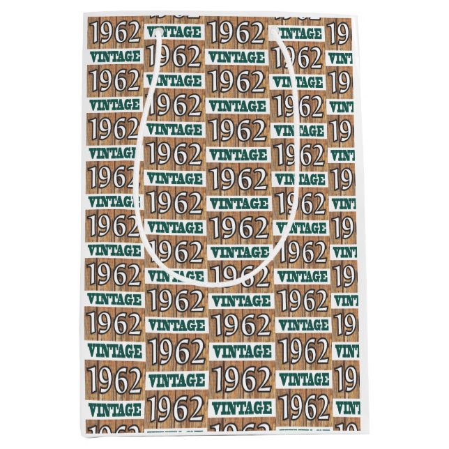 Né en 1962 sac cadeau moyen (Devant)