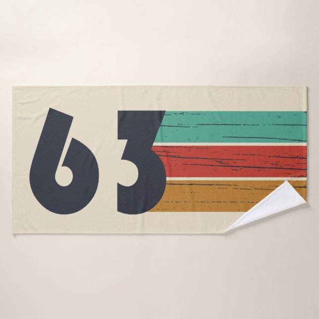 né en 1963 cadeau d'anniversaire vintage (Serviette de bain)