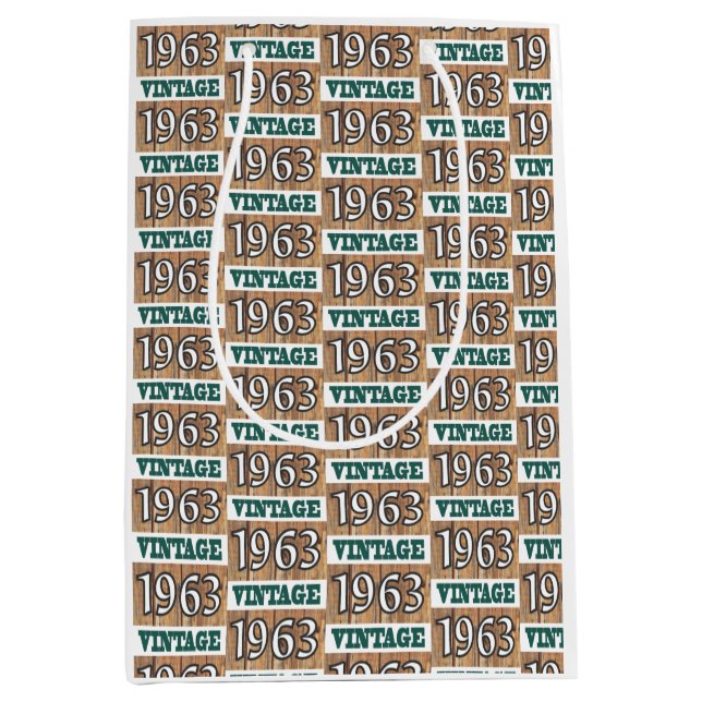 Né en 1963 sac cadeau moyen (Devant)