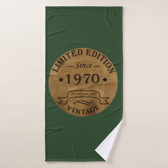 Né en 1970 anniversaire vintage (Serviette de bain)