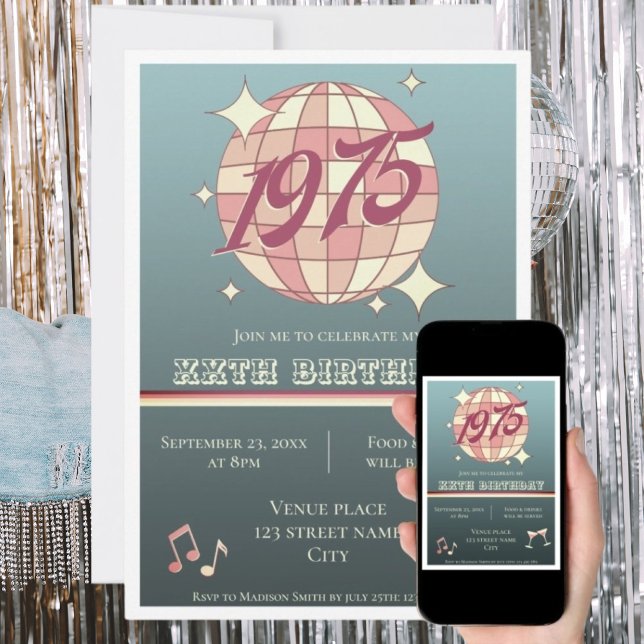 Né en 1975 50e anniversaire Invitation (Créateur téléchargé)