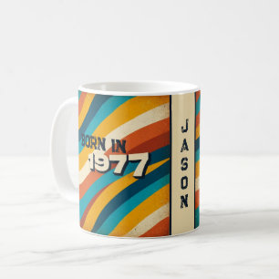 Né en 1977 Mug personnalisé - les années 70 bandes